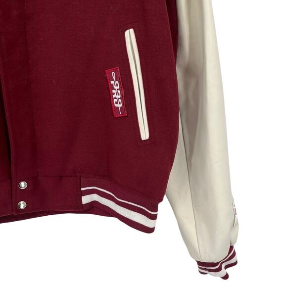 NEW NC Central Eagles Varsity Style Jacket Coat Maroon Patches Pockets Men 3XL - Picture 4 of 11